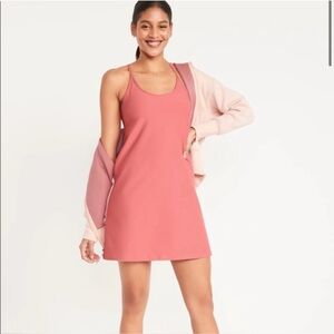 Sleeveless PowerSoft performance racer-back mini swing dress